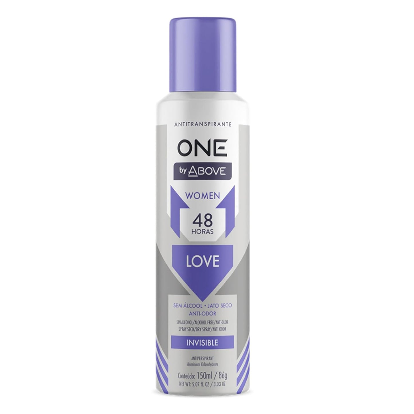 ABOVE 48 Hours One Antiperspirant Deodorant, Love, 3.03 oz - Dry Spray Deodorant for Women - Antiperspirant Spray - No Stain - Cruelty-Free