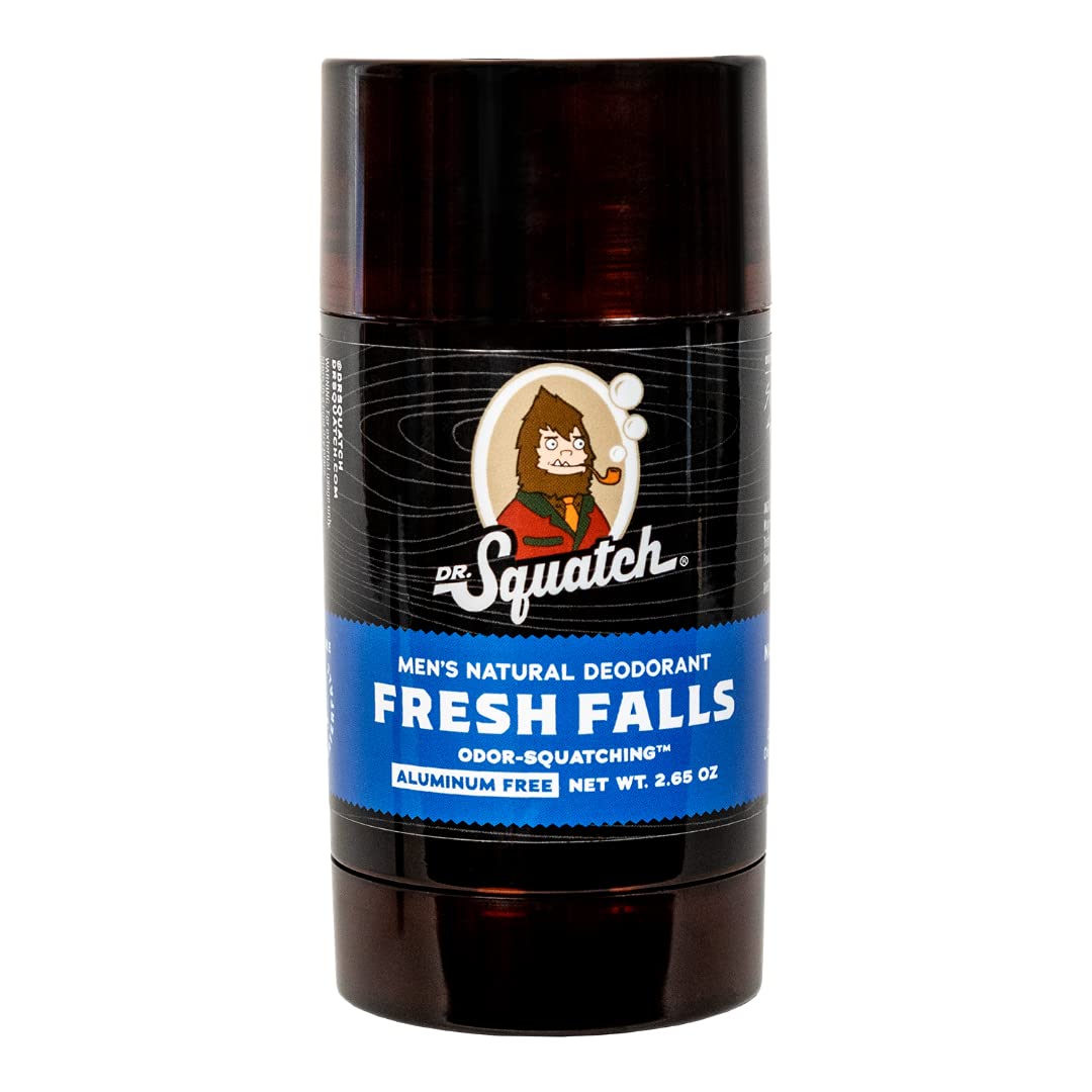 Dr. Squatch Natural Deodorant for Men – Odor-Squatching Men's Deodorant Aluminum Free - Fresh Falls 2.65 oz (1 Pack)