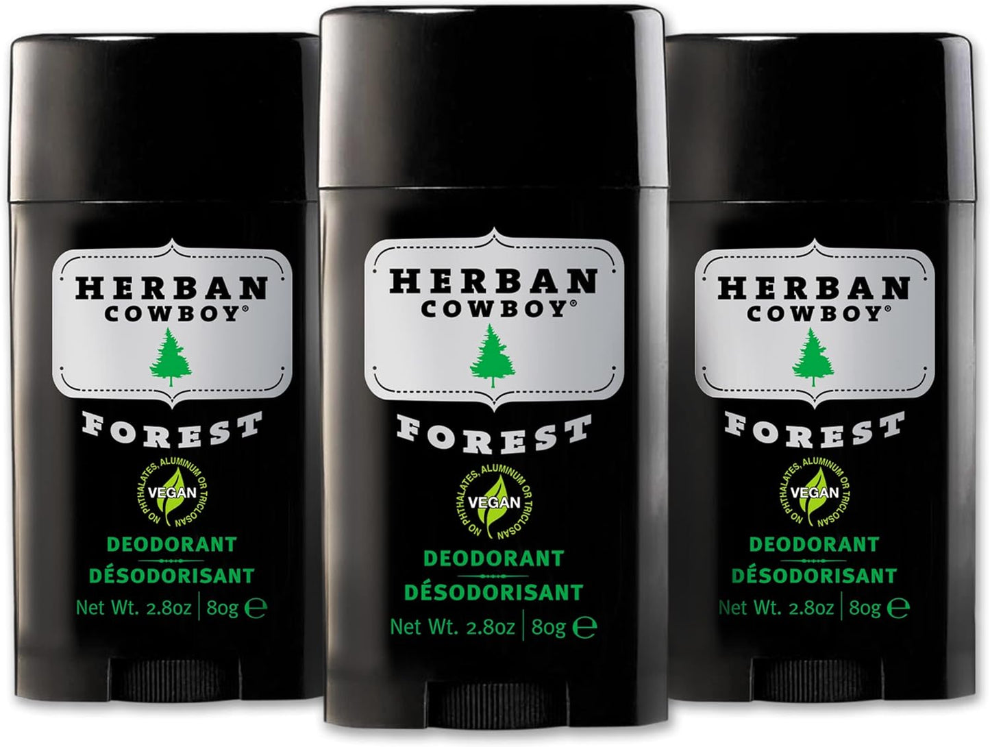 Herban Cowboy Forest Deodorant Maximum Protection 2.8 Ounce, 3 Pack