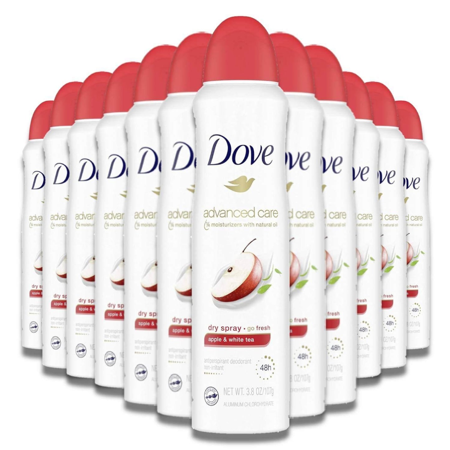 Dove - Advanced Care Dry Spray Antiperspirant Deodorant for Women Apple With Tea 3.8 Oz - 12 Pack