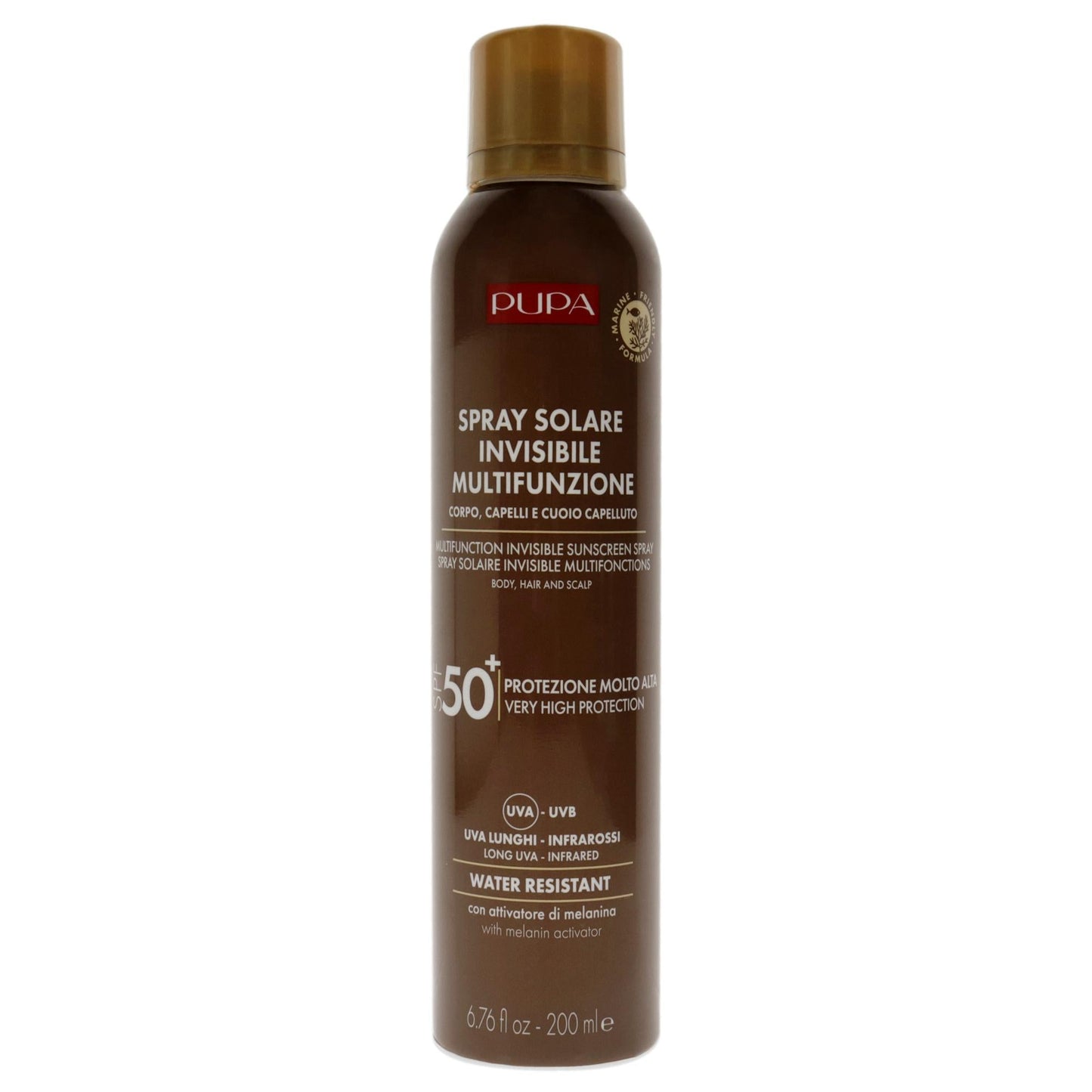 Multifunction Invisible Water Resistant Sunscreen Spray SPF 50 Plus by Pupa Milano for Unisex - 6.7 oz Sunscreen