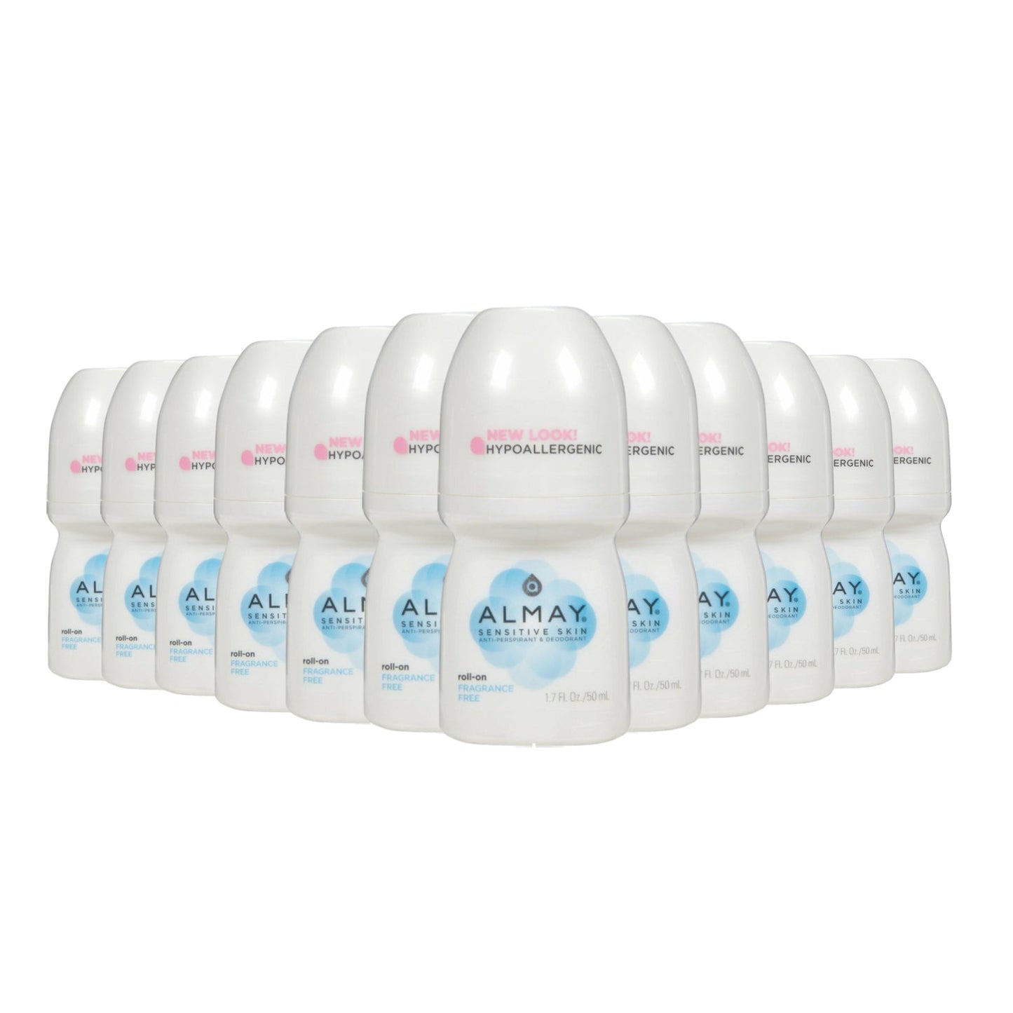 Almay Sensitive Skin Anti-Perspirant & Deodorant Roll-On Fragrance Free - 1.7 OZ - 24 Pack