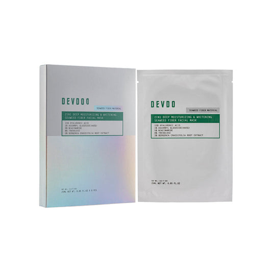 Devdo 2In1 Deep Moisturizing & Whitening Seaweed Fiber Facial Mask 5PCS