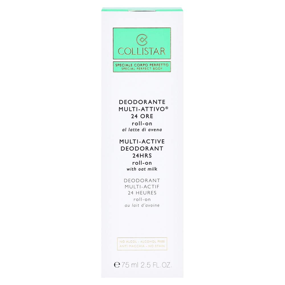 Collistar Perfect Body Deodorant 24h Roll-on 75 ml whit Oak Milk 75 ml, 2.5 Fl Oz, made in italy [italian import]