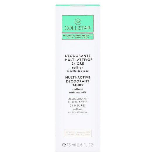 Collistar Perfect Body Deodorant 24h Roll-on 75 ml whit Oak Milk 75 ml, 2.5 Fl Oz, made in italy [italian import]