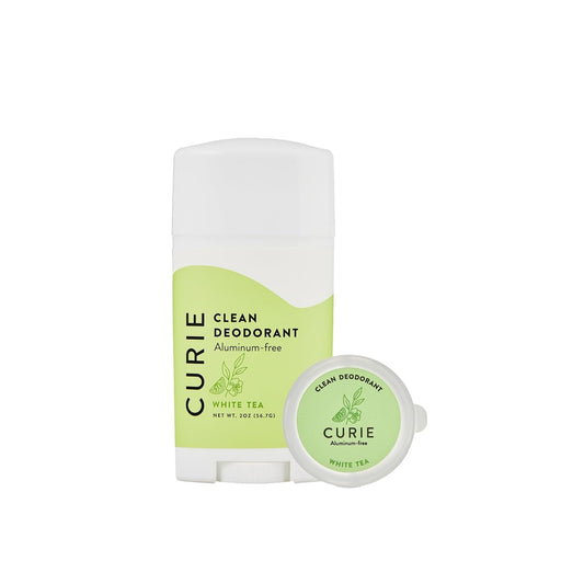 Curie Aluminum Free Deodorant - White Tea Stick and Travel Mini - Natural Deodorant, Paraben Free, Cruelty Free, Non-Toxic, Female Founded