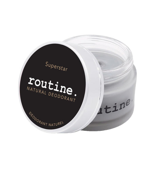 ROUTINE Natural Deodorant for Women and Men, Antiperspirant Deodorant for Extra Sensitive skin Activated Charcoal Fomula 58g Tonka, Vetiver & Cardamom (Superstar Jar)