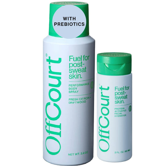 OffCourt Aluminum-Free Deodorant Body Spray in Fresh Citron + Driftwood and Facial Moisturizer for Men - Light, Non-Greasy, Oil-Free for Hydration and Firmness
