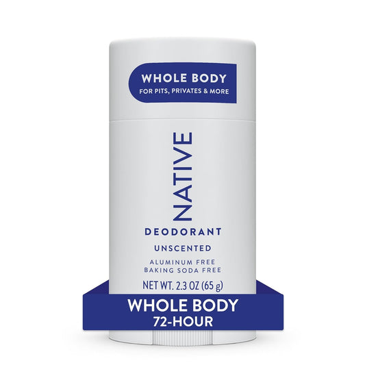 Native Whole Body Deodorant Contains Naturally Derived Ingredients | Deodorant for Women and Men, 72 Hour Odor Protection, Aluminum Free with Coconut Oil and Shea Butter | Unscented