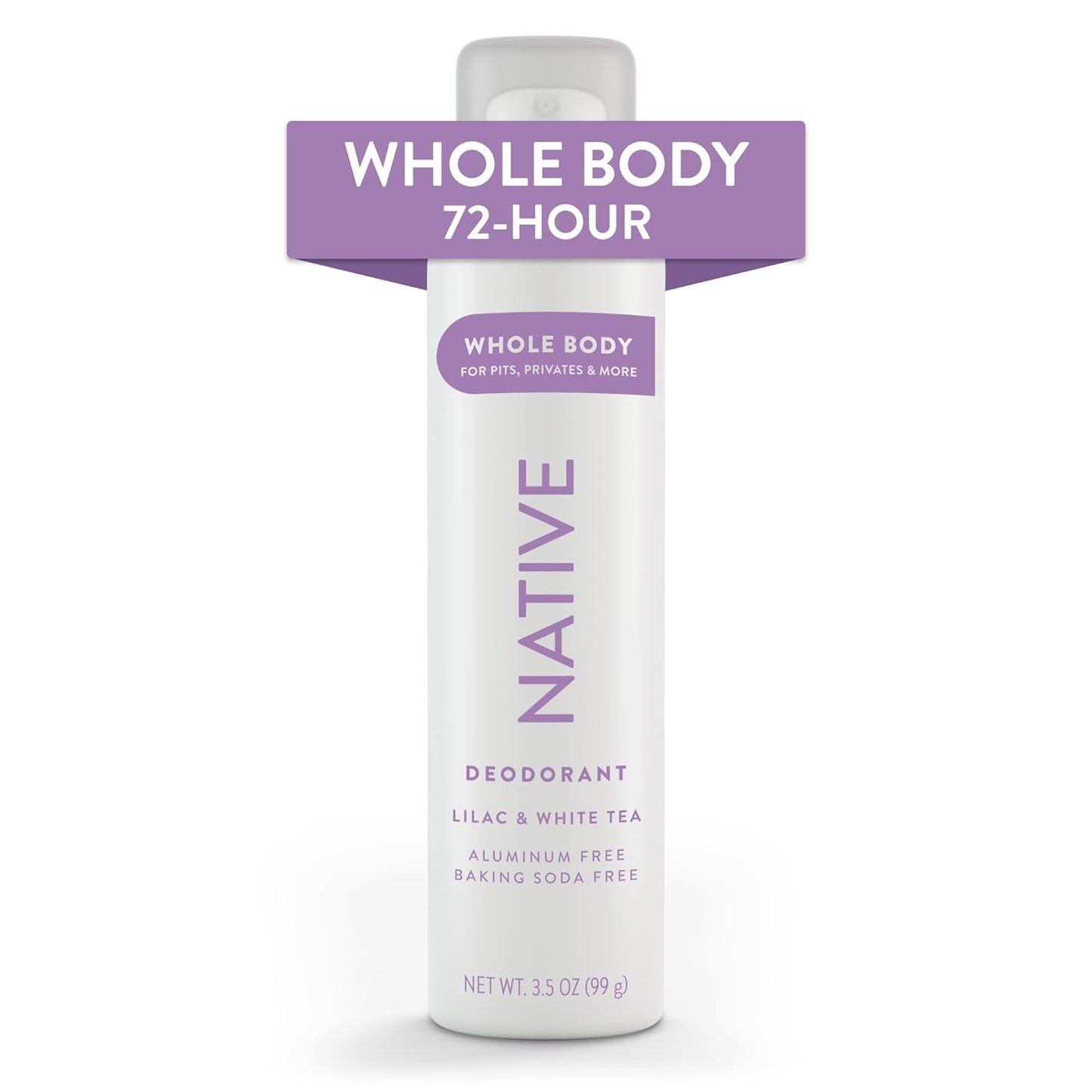 Native Whole Body Deodorant Spray Contains Naturally Derived Ingredients | Deodorant for Women and Men, 72 Hour Odor Protection, Aluminum Free with Coconut Oil and Shea Butter | Lilac & White Tea