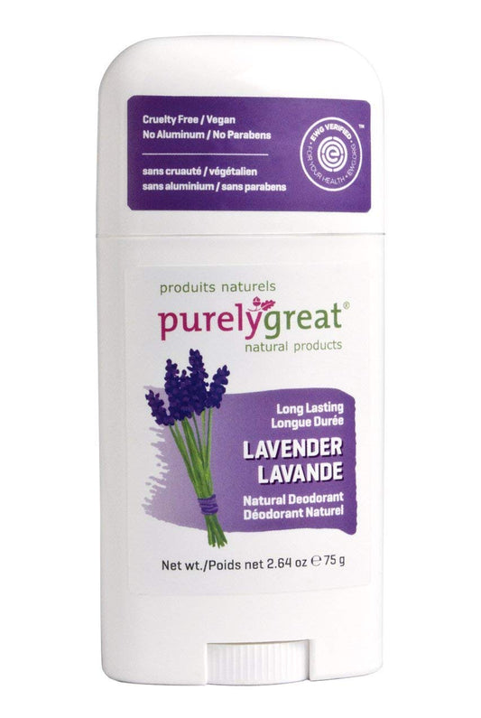 Natural Deodorant Stick - Lavender - EWG Verified™ - Vegan, Cruelty Free - No Aluminum, No Parabens - Essential Oils
