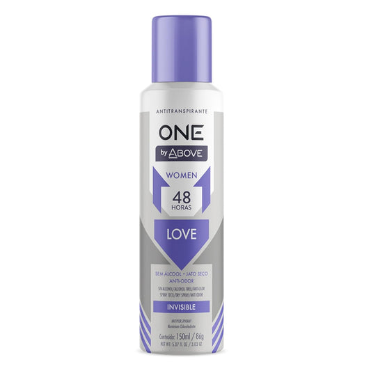 ABOVE 48 Hours One Antiperspirant Deodorant, Love, 3.03 oz - Dry Spray Deodorant for Women - Antiperspirant Spray - No Stain - Cruelty-Free