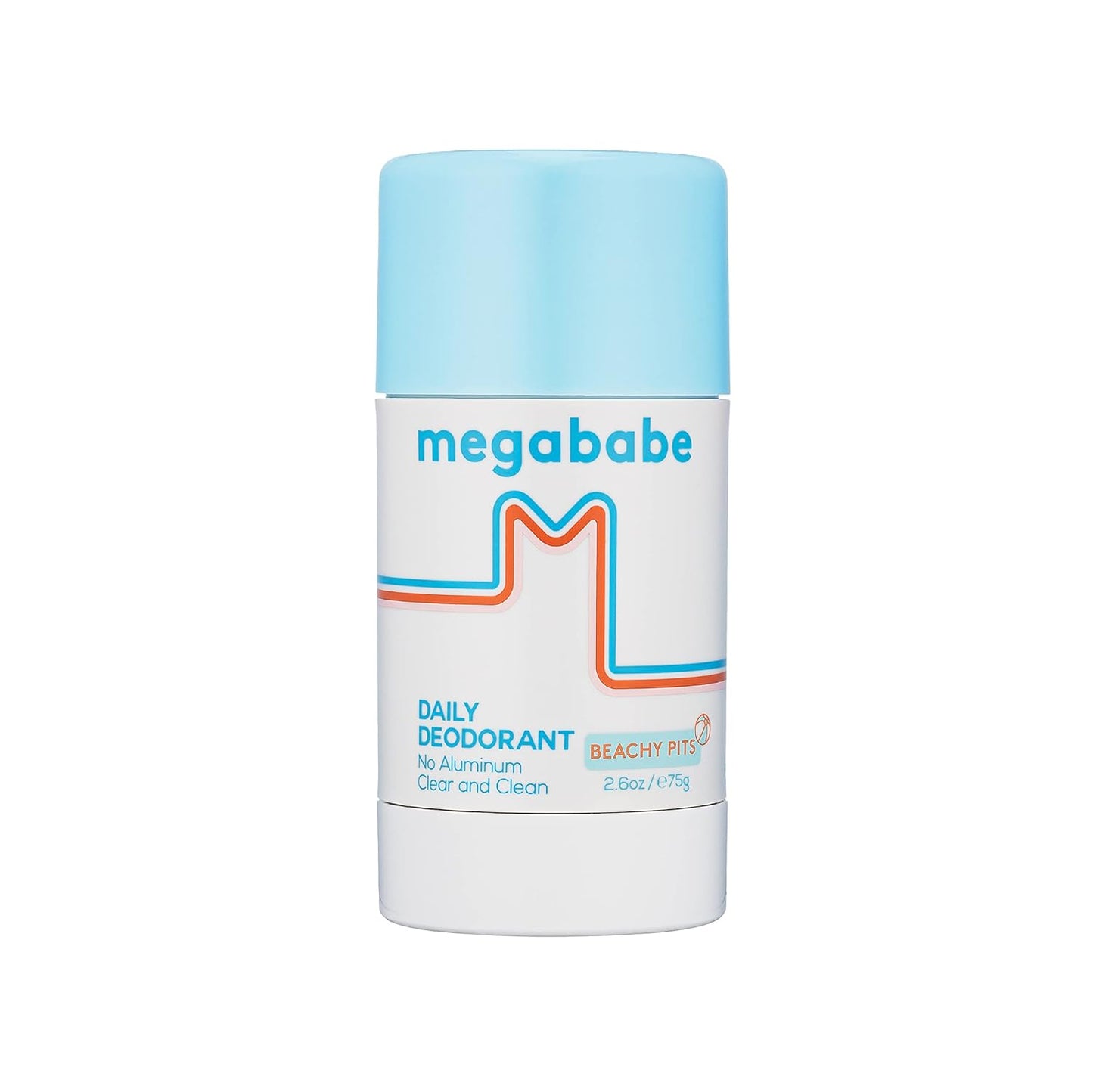 Megababe Beachy Pits Daily Deodorant, Fresh Scent, 2.6 Ounce, Stick