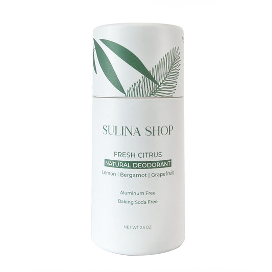 All-Natural Deodorant - Aluminum Free Baking Soda Free Deodorant for Women - Sensitive Skin - Organic 24-Hour Protection - 2.5 oz - Fresh Citrus