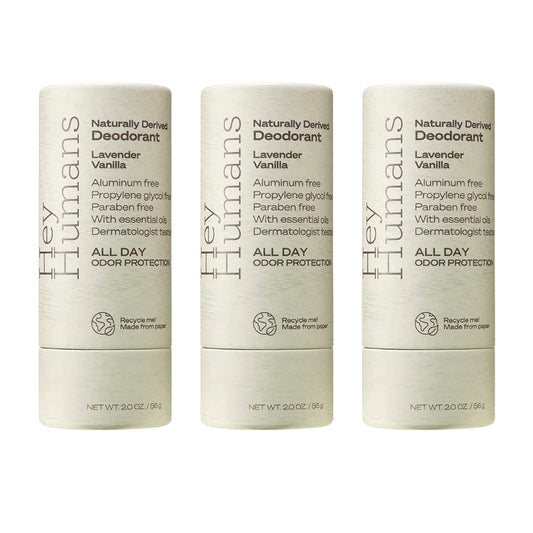 Hey Humans Naturally Derived Deodorant Lavender Vanilla, 2 oz. (Pack of 3)