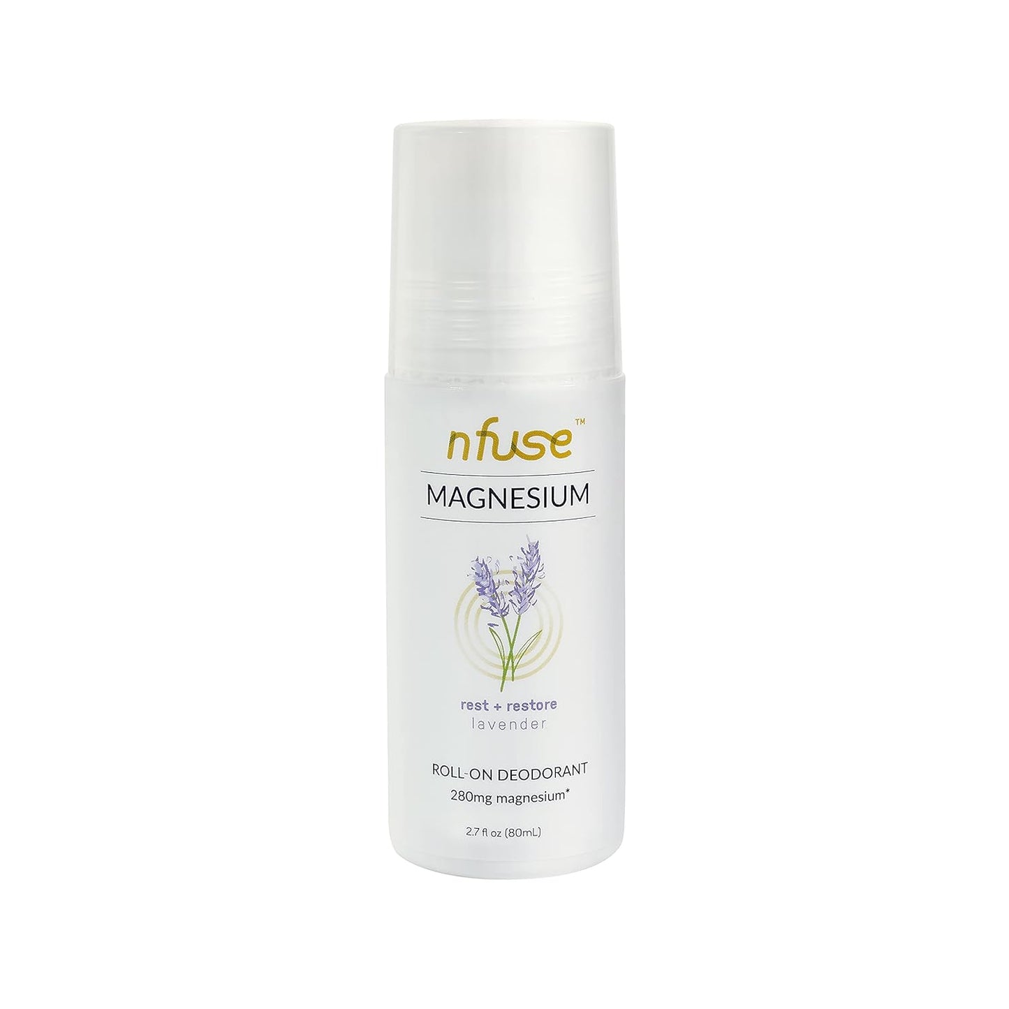Natural Magnesium Roll-on Deodorant - Patented Magnesium Delivery Technology - Aromatherapeutic Essential Oils - Lavender: Relax + Restore