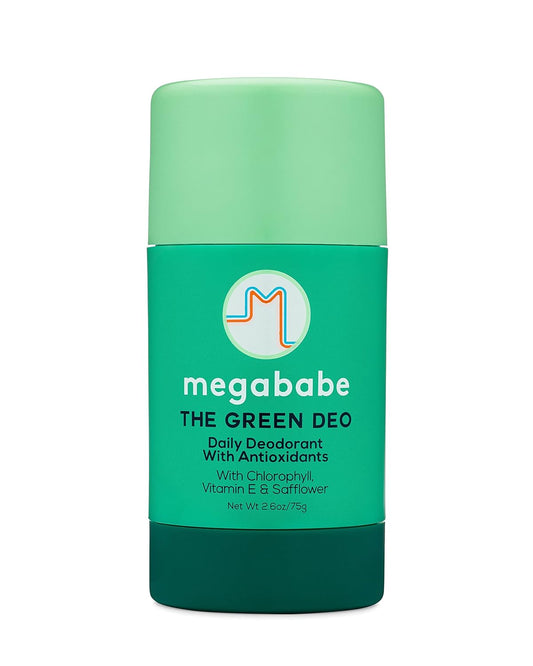 Megababe Daily Deodorant - The Green Deo with Anti-Antioxidants | Aluminum-Free, Solid, All Natural | 2.6 oz - Geranium & Lemon