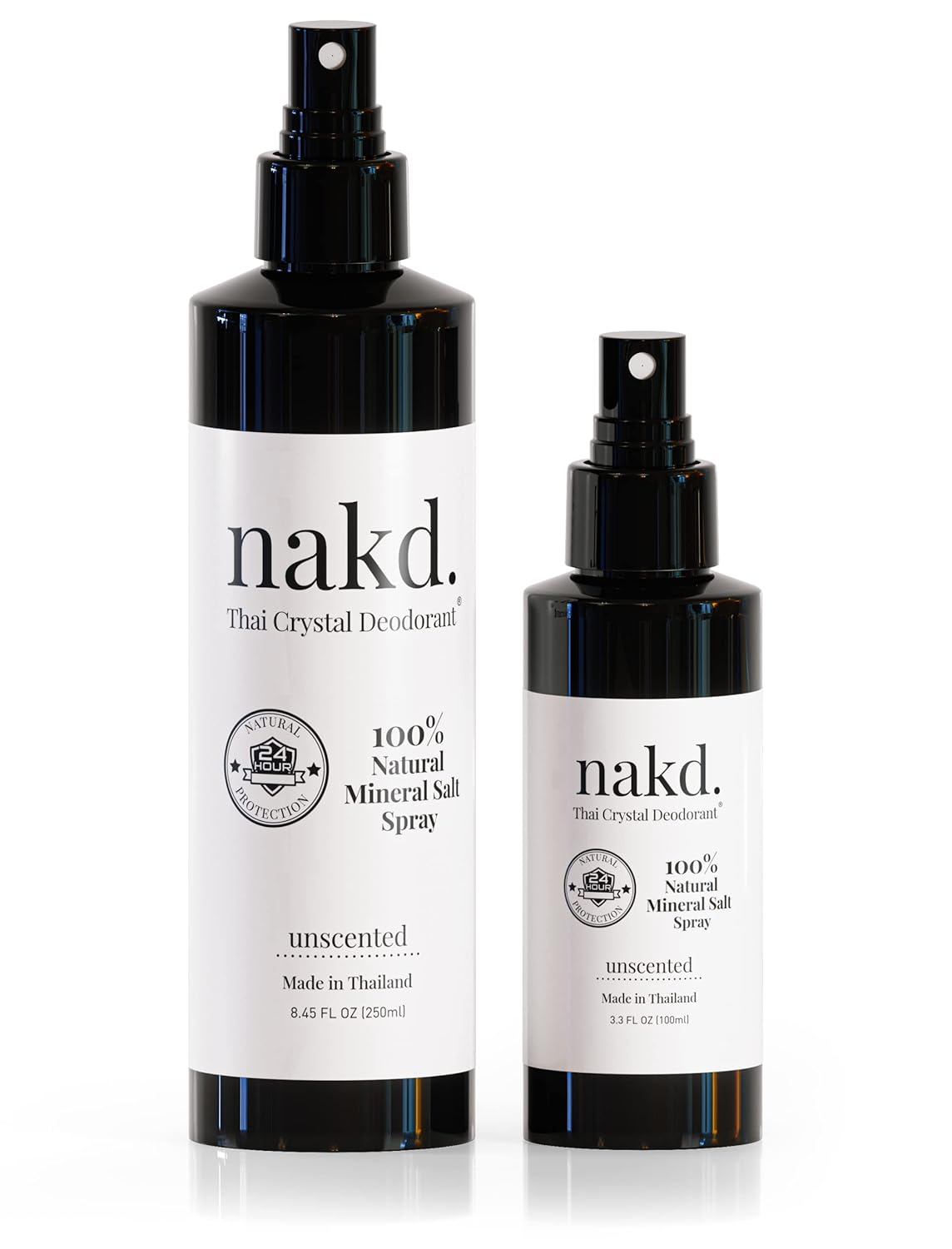 Spray – 2 Salt Deodorant Crystal Sprays, 8.45 FL oz. Regular + 3.3 FL oz. Travel Size – All Natural and Unscented Aluminum Free Deodorant for Women, Men, and Kids
