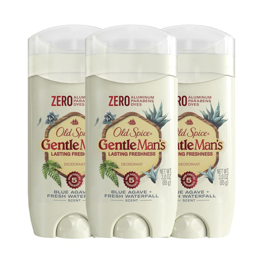 Old Spice GentleMan's Collection Deodorant, Blue Agave & Fresh Waterfall Scent, 3.0 oz (Pack of 3)