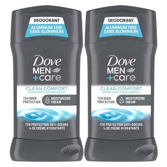 DOVE MEN + CARE Deodorant Stick Moisturizing Deodorant For 72-Hour Protection Clean Comfort Aluminum Free Deodorant For Men, 3 Ounce (Pack of 2)
