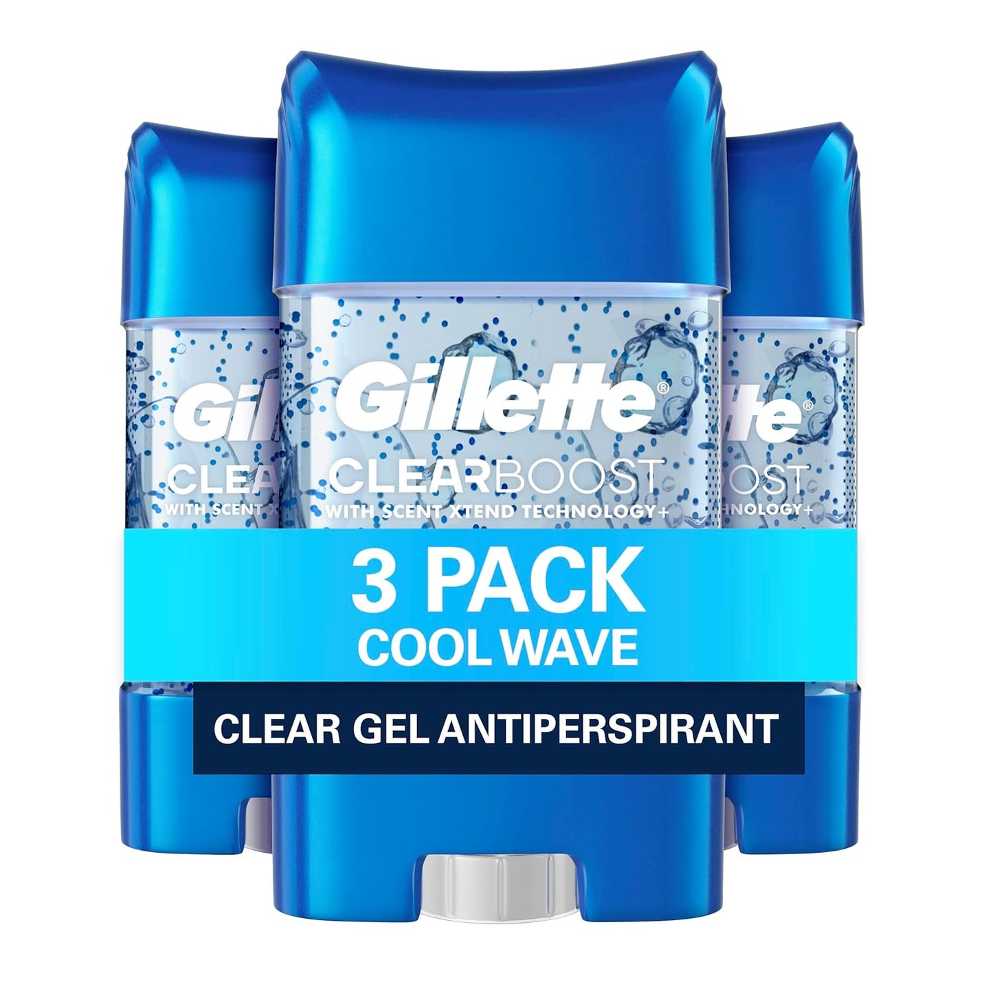 Gillette Antiperspirant Deodorant for Men, Cool Wave Scent, Clear Gel Power Beads , 2.85 oz (pack of 3)