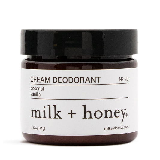 milk + honey Aluminum Free, Cream Deodorant, No. 20, with Coconut, and Vanilla, Natural Deodorant for Women and Men, 2.5 Ounce