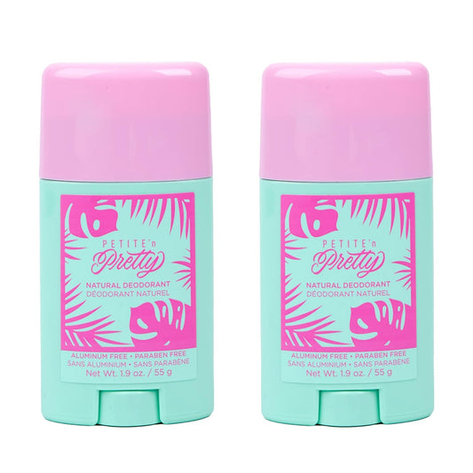 Petite 'n Pretty 2-Pack Natural Deodorant for Kids, Tweens, Teens - Hypoallergenic, Aluminum Free, Lightly Scented - Pediatrician & Dermatologist Approved, Made in the USA