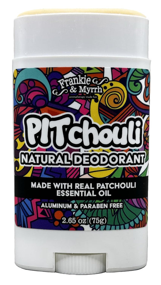 Frankie and Myrrh PITchouli | Natural Patchouli Deodorant for Hippie Women and Men | Real Essential Oils | Aluminum Free-Baking Soda, Coconut Oil and Shea Butter (2.56 oz) Paraben and Phthalate Free