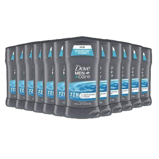Dove Men+Care Clean Comfort Antiperspirant Stick 2.7 oz - Bulk 12 Pack