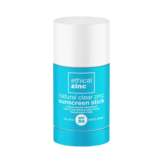 ETHICAL ZINC Natural Clear Zinc Sunscreen Stick SPF 50 50g