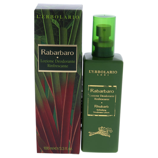Rhubarb Refreshing Deodorant Lotion by LErbolario for Unisex - 3.4 oz Deodorant Spray