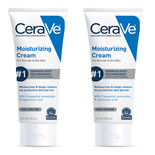 CeraVe Moisturizing Cream, Body and Face Moisturizer for Dry Skin with Hyaluronic Acid and Ceramides - 8oz/236ml