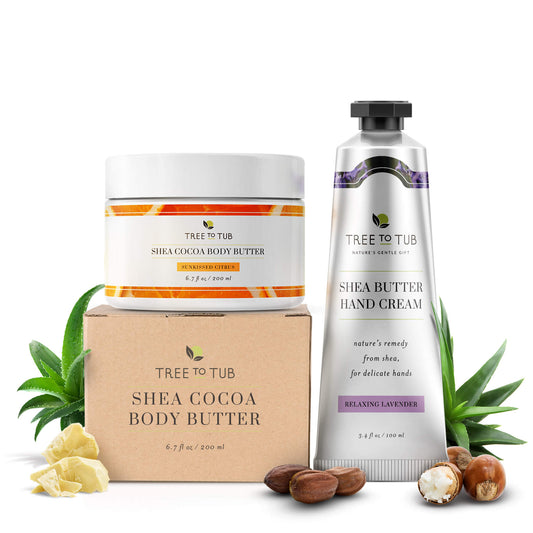 Shea and Cocoa Butter Cream Set for Body and Hands