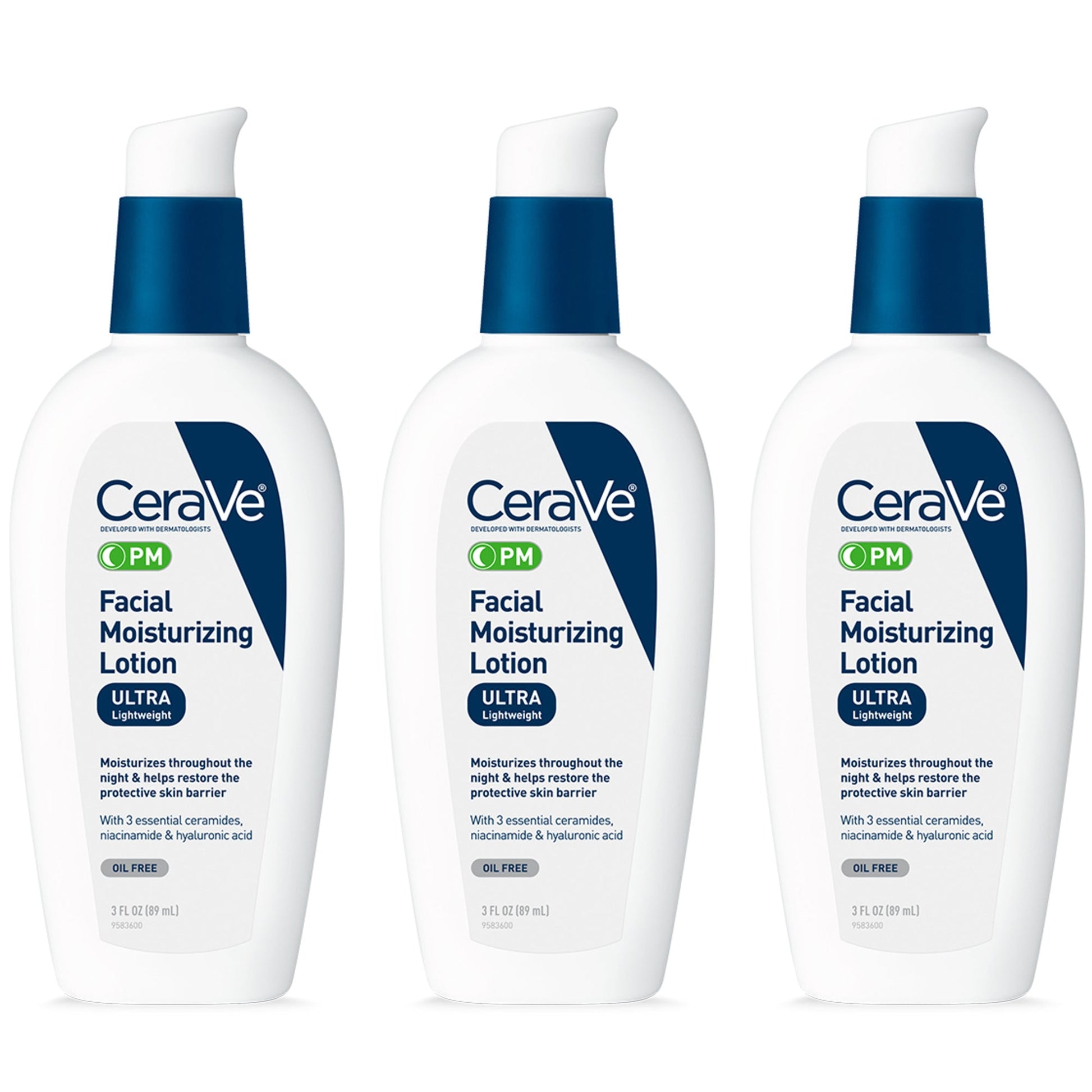 CeraVe PM Facial Moisturizing Lotion- Face Moisturizer for Night Use-3oz/90ml