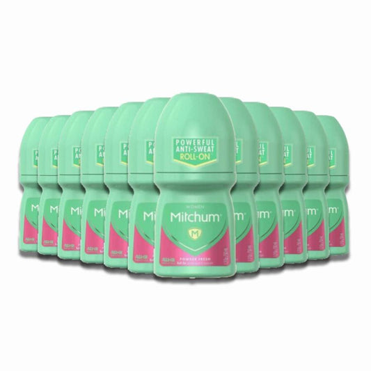 Mitchum Women Invisible Roll-On, Powder Fresh 1.7 oz- 24 Pack