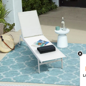 Nuu Garden Steel Stackable Sling Outdoor Chaise Lounge in White - $80