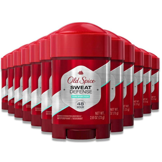 Old Spice -  Sweat Defense Antiperspirant and Deodorant Soft Solid for Men, Pure Sport Plus - 2.6 Oz - 12 Pack